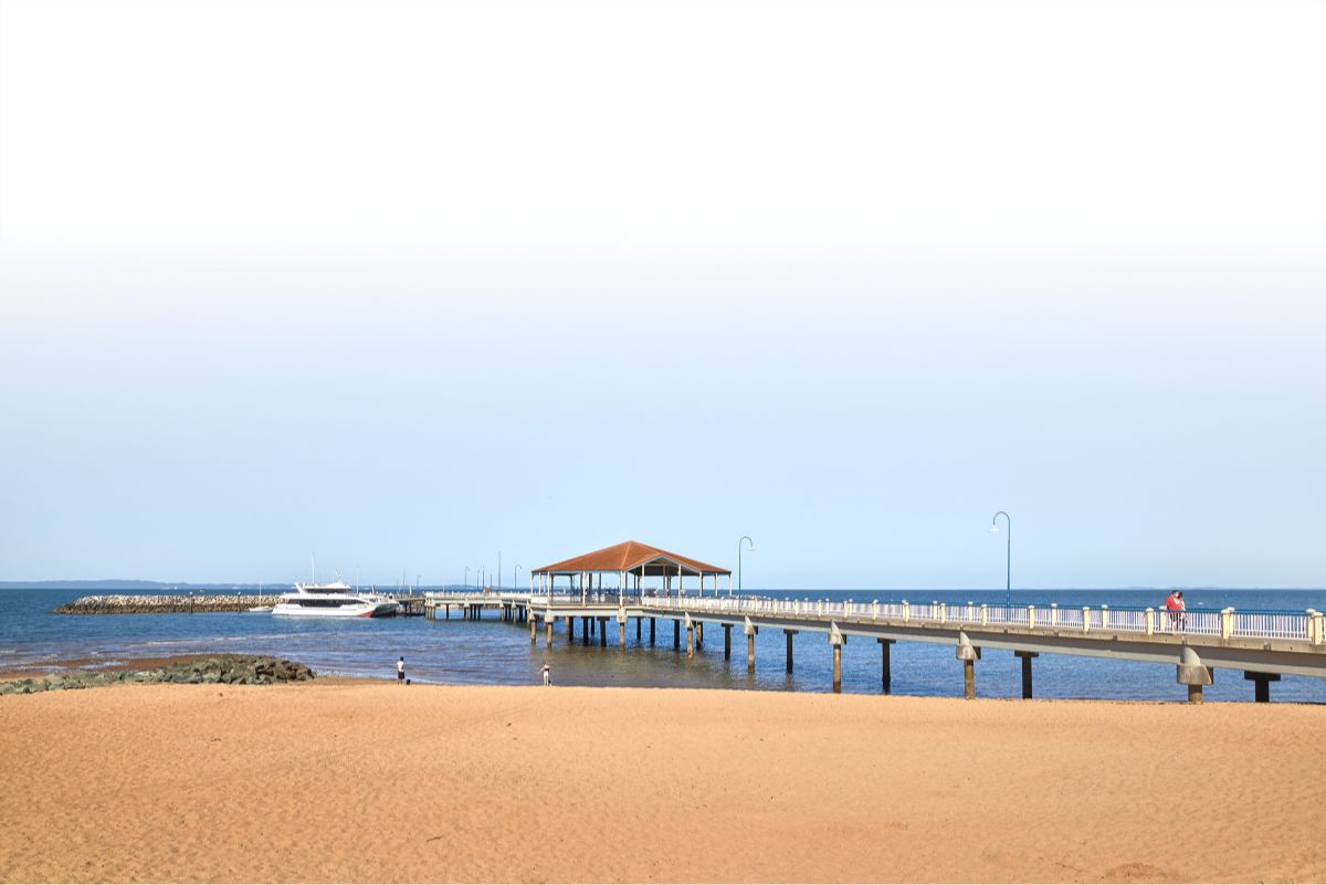 A coastal beach scene